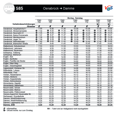 Linie 585 Osnabrück - Damme